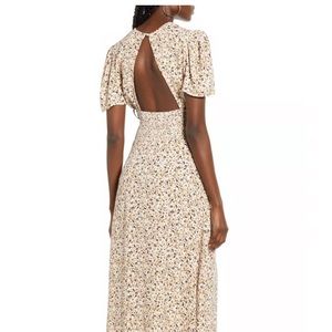 AFRM Jamie Print Open Back Dress Medium